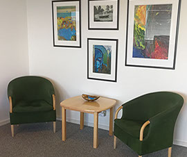 Billede af psykiater Magnus Petersens klinik, beliggende centralt i Odense C.